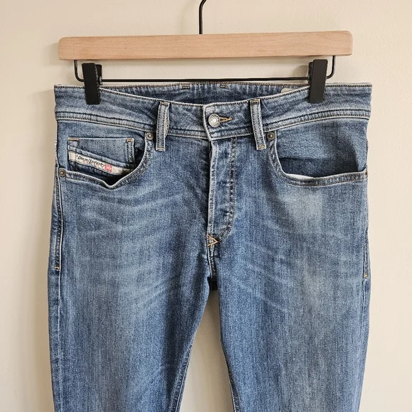 Diesel Men's Medium Wash Sleenker-X Slim Skinny Jeans 30W 32L - Picture 4 of 16